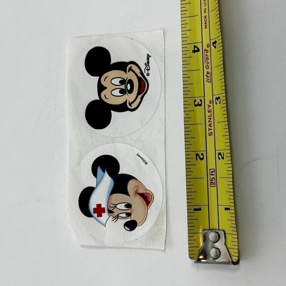 Set of Two Minnie Mouse Nurse Mickey Mouse Round Circle Stickers from Disney - Picture 2 of 2
